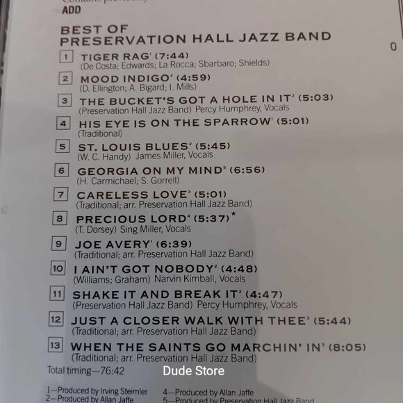 Preservation Hall Jazz Band of New Orleans - The Best of - 1989 CD - 13 Songs - Picture 3 of 4